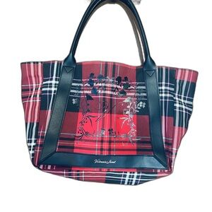Victoria's Secret Red and Black Tote Bag with Sturdy Handles